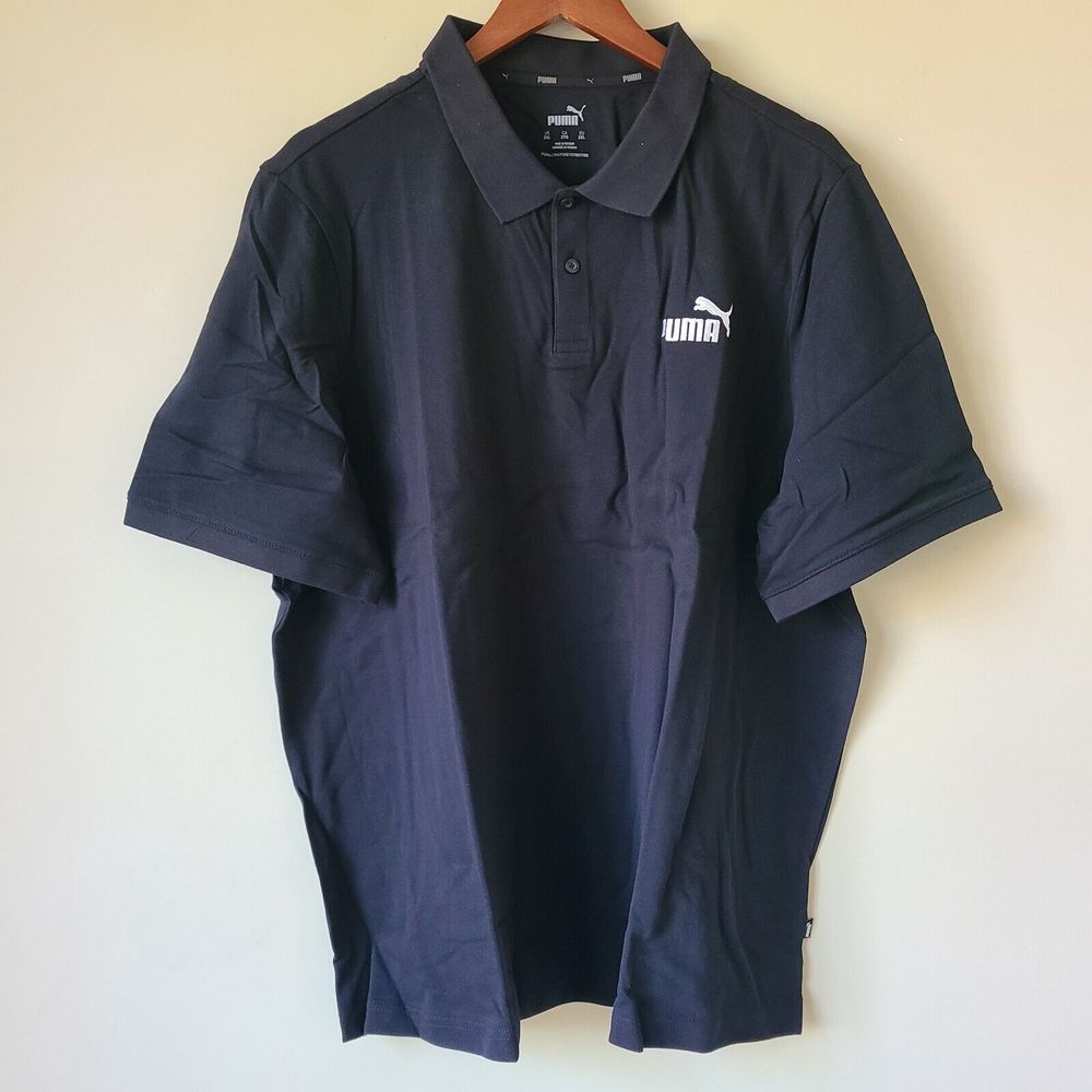 Puma Mens Polo Shirt Black Size 2XL Classic Regular Fit Neutral Sport Stretch